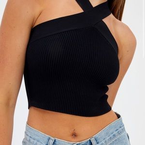 Women’s M Criss Cross Black Tank